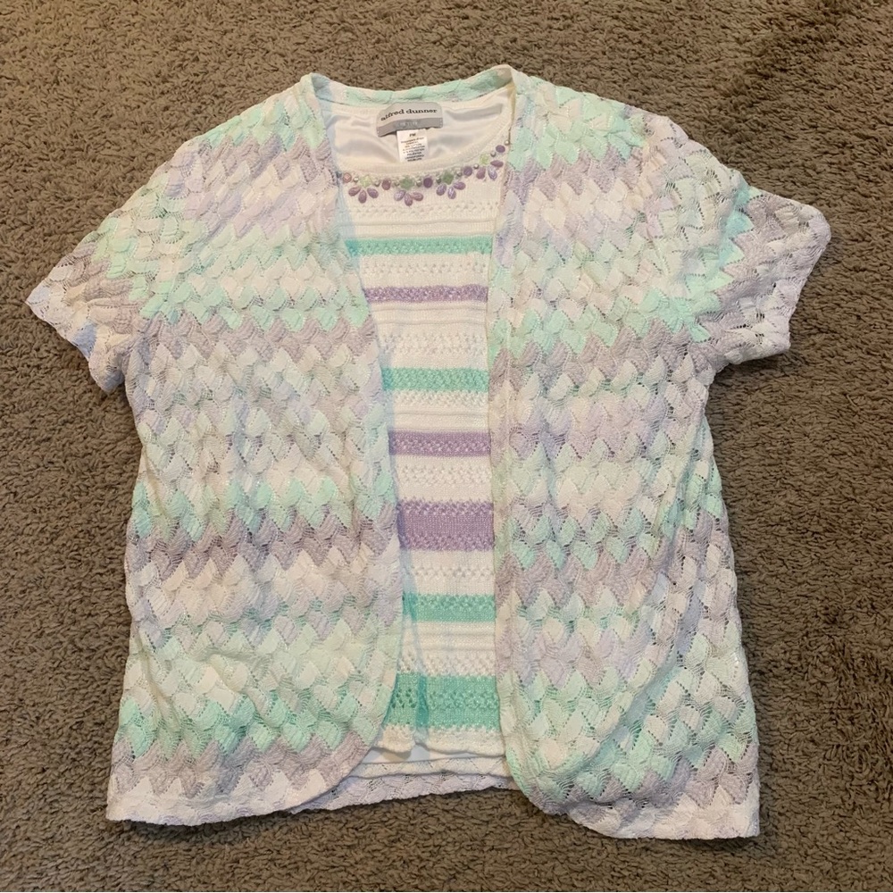 Alfred Dunner Two-Piece Sweater Set Petite Medium